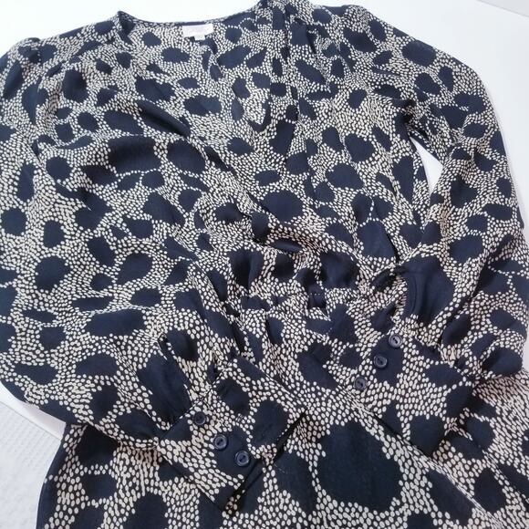 Parker Women size XS  V-Neck Long Sleeves Printed Mini Dress - Picture 4 of 10